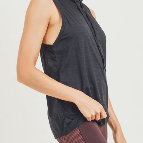 Heather Hoodie Muscle Active Tank - Picture 5 of 9